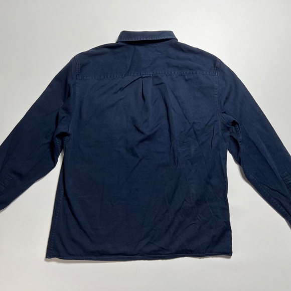 Calvin Klein Navy Blue Button Down Mens Casual Cotton Long Sleeve Shirt Top L - Picture 15 of 16